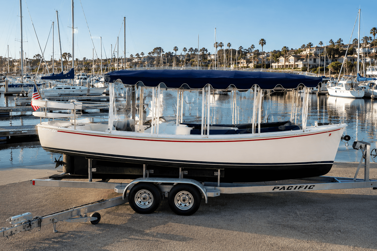 Covered boat transport — safe long-distance Duffy delivery