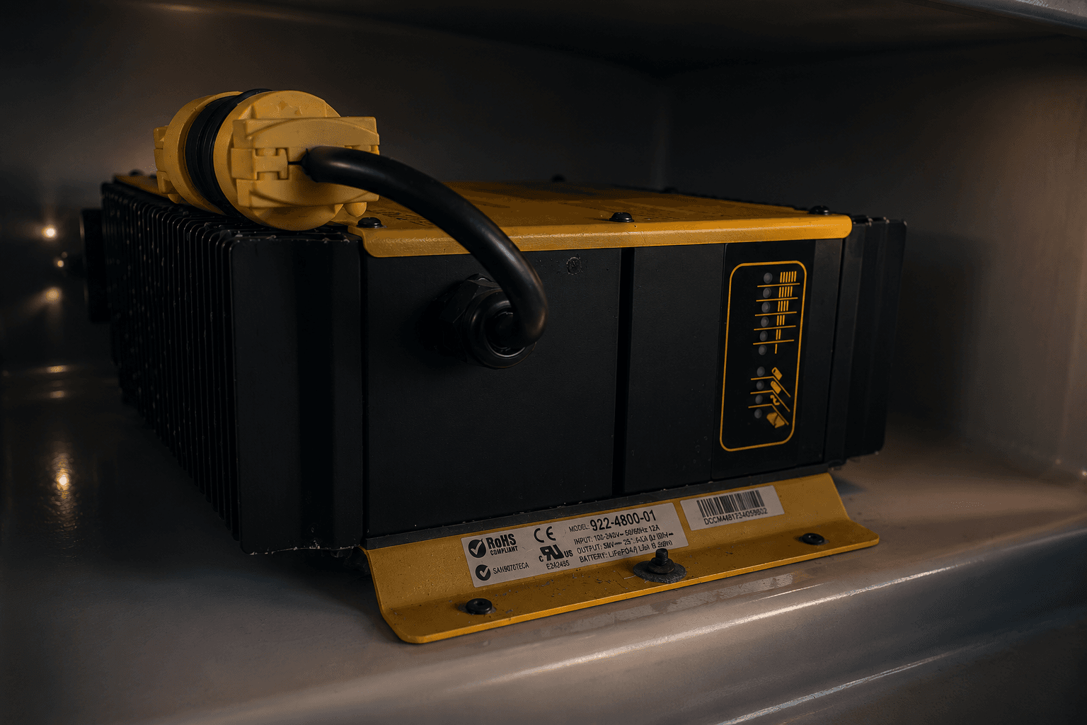 EBR Delta-Q charging system monitoring and marine charger status verification