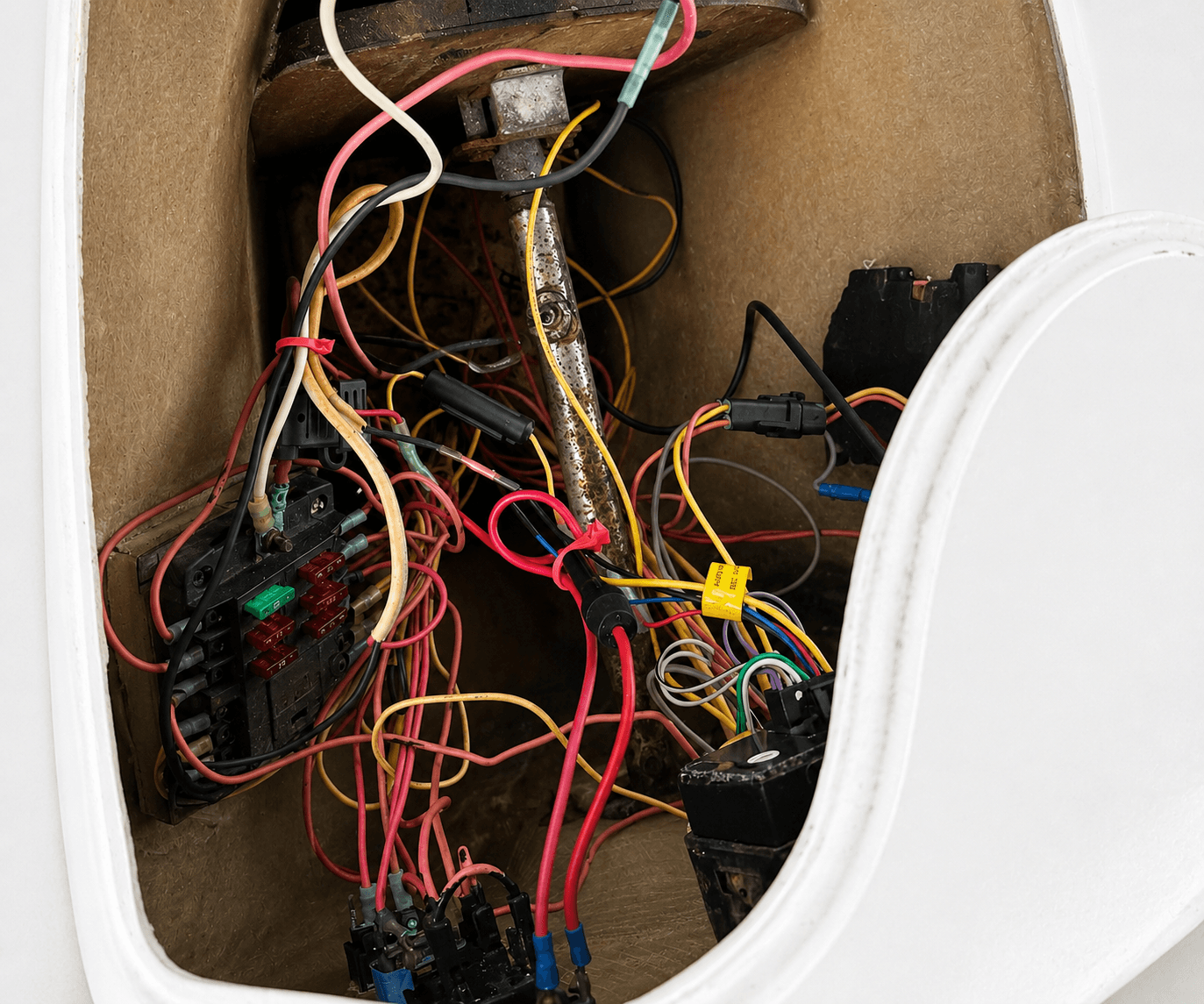 Initial electrical inspection on Duffy electric harbor boat
